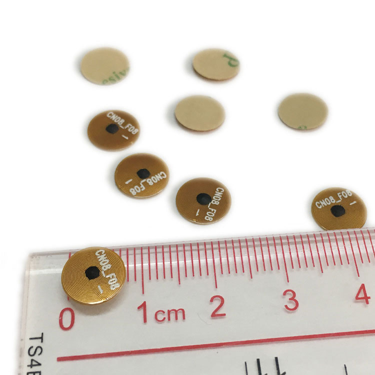 Flexibel FPC elektronisk smycke etikett diameter 8MM anti-förfalskning etikett förpackningschip tillval NFC anti-metall etikett 2